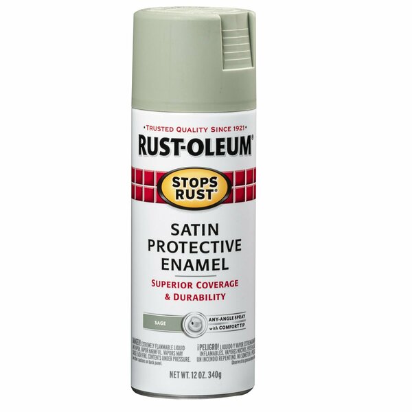 Rust-Oleum Stops Rust Spray Paint, Sage Satin 12 Oz. Spray 7720830